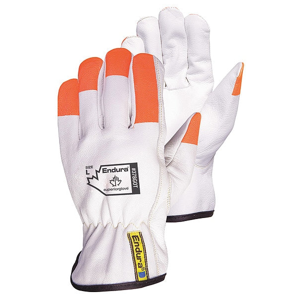 Gloves, Orange/White, PK12