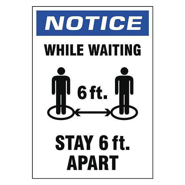 While Waiting Stay 6 ft. Apart Sign, 7