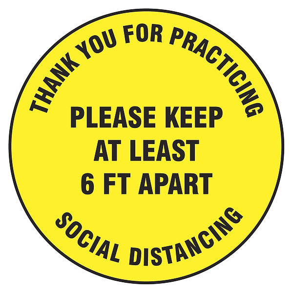 Floor Sign, 12 in H, 12 in W, Vinyl, English, MFS426