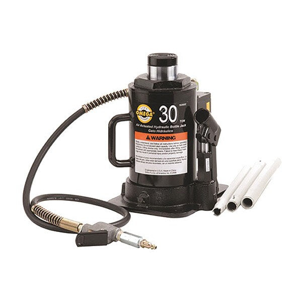 Hydraulic Bottle Jack, Air/Manual, 30 tons