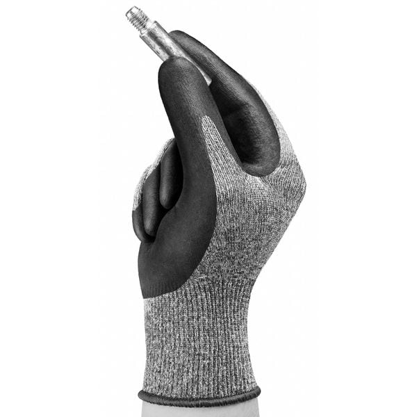Foam Nitrile Coated Gloves, Palm Coverage, Black, S, PR