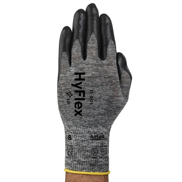 Foam Nitrile Coated Gloves, Palm Coverage, Black, S, PR