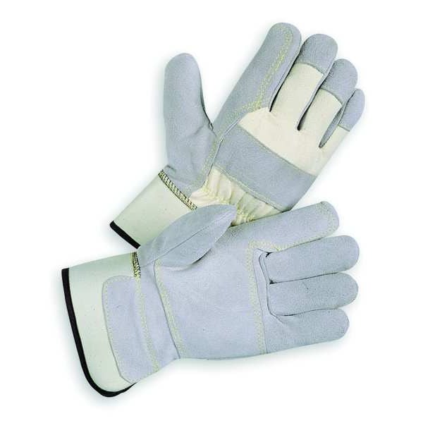 Leather Gloves, Split/Double Palm, XL, PR