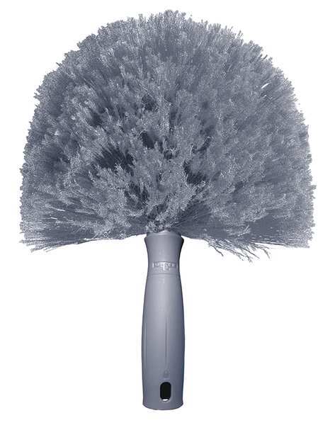 Overhead Duster, Polyfiber Cobweb Duster, 11 in L 8 in W Head, Gray, Plastic, Fixed Handle