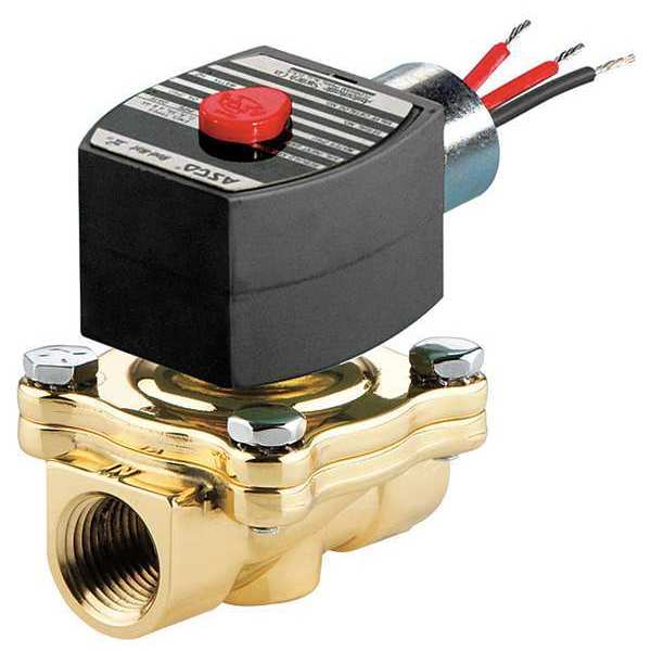 24V DC Brass Solenoid Valve, Normally Closed, 2 in Pipe Size