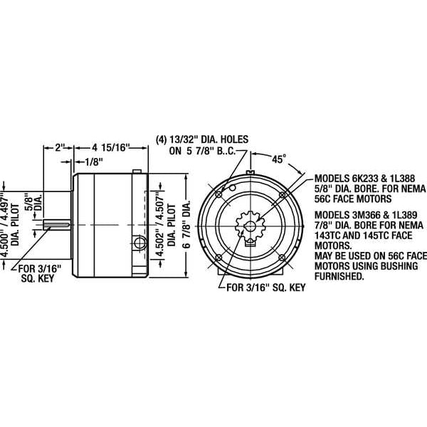 Brake, Magnetic, Dripproof, Torque 10 Ft-Lb