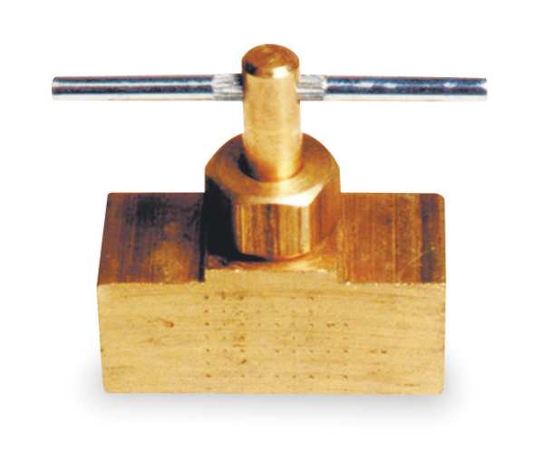 Needle Valve, Straight, Brass, 1/8 In.