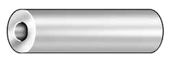 Round Spacer, #6 Screw Size, Zinc Plated Brass, 5/16 in Overall Lg, 0.14 in Inside Dia