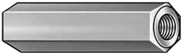 Hex Standoff, #4-40 Thrd Sz, 1/4 in L, 1/4 in Thrd L Brass Zinc Plated, 3/16