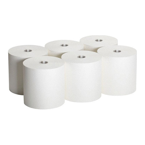 Soffpull Hardwound Paper Towels, 1, Continuous Roll, 1000 ft, White, 6 PK