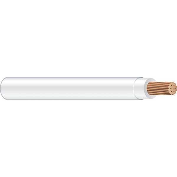 Building Wire, THHN, 10 AWG, 2,500 ft, White, Nylon Jacket, PVC Insulation