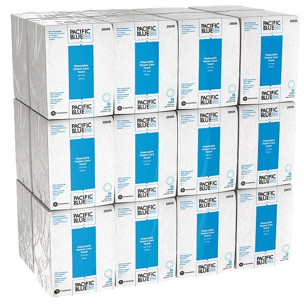 Dry Wipe, White, Airlaid, 50 Wipes, 9-1/2 in x 13 in