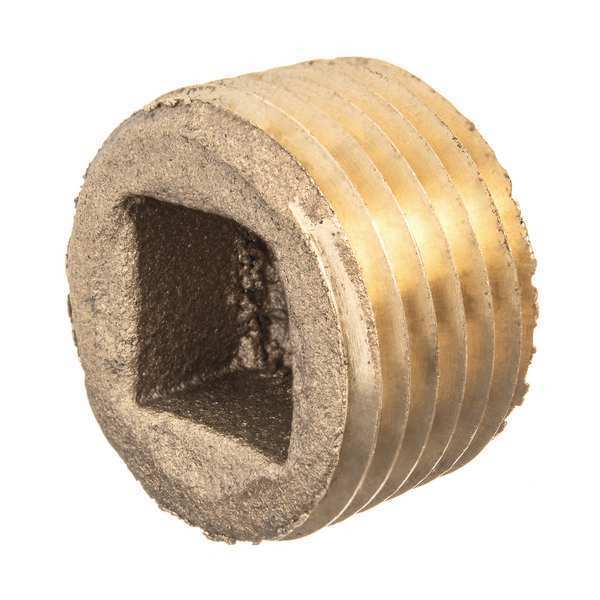Square Socket Plug, Brass, 2 1/2 in