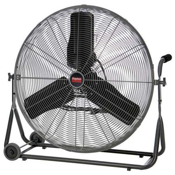 Mobile Floor Fan, 3 Speeds, Silver, Carrying Handle