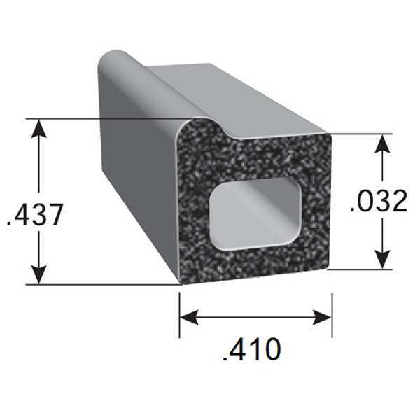 Foam Rubber Seal w/Adhesive Back, 0.44 in