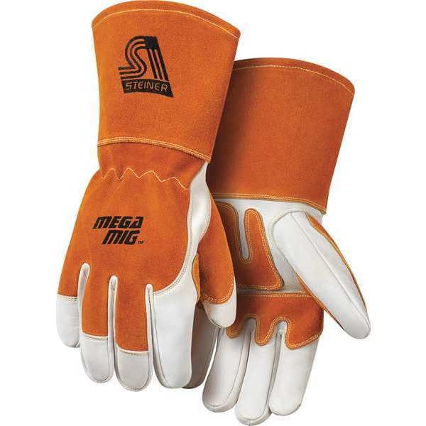 MIG Welding Gloves, Cowhide Palm, L, PR