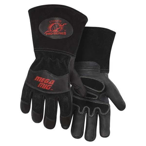 MIG Welding Gloves, Goatskin Palm, L, PR