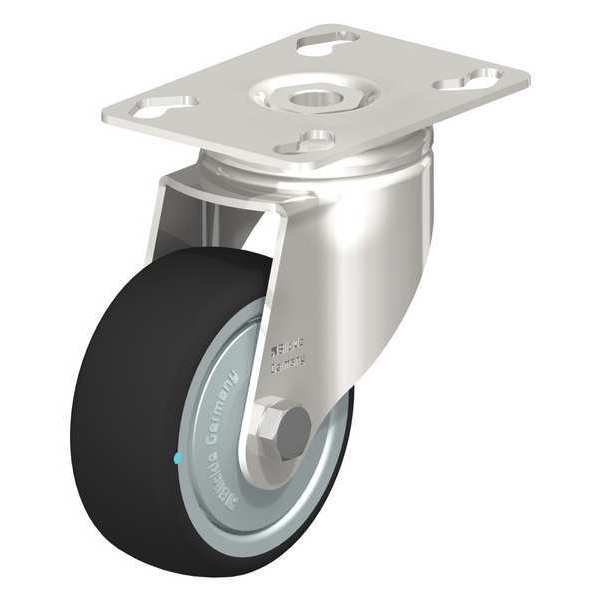Swivel Plate Caster, PU, 3-1/8