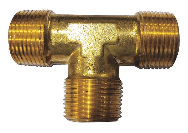 Brass Male Tee, MNPT, 1/2