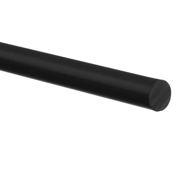 PU Rubber Rod, 3/4 in x 6 in, 75D, Black