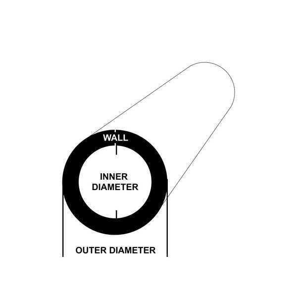 Alloy Steel Round Tube, 6 ft L, 2 in Dia.