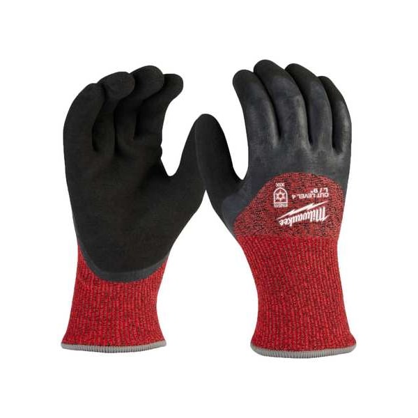 Level 4 Cut Resistant Latex Dipped Winter Insulated Gloves - Large