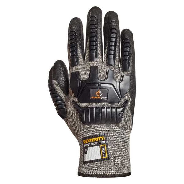 Work Gloves, Nitrile, 2XL, Black/Gray, PR