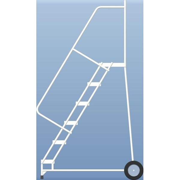 93 in H Aluminum Wheelbarrow Ladder, 6 Steps