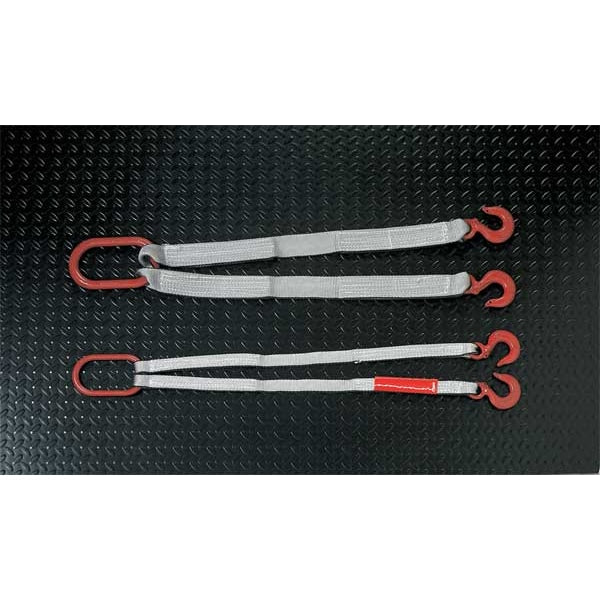 Web Sling, Two Leg Bridle, 3 ft L, 2 in W, Tuff-Edge Polyester, Silver