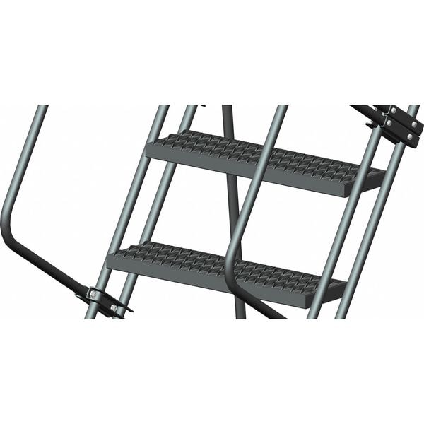 153 in H Steel Rolling Ladder, 12 Steps