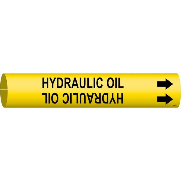 Pipe Marker, Hydraulic Oil, Yel, 4 to 6 In