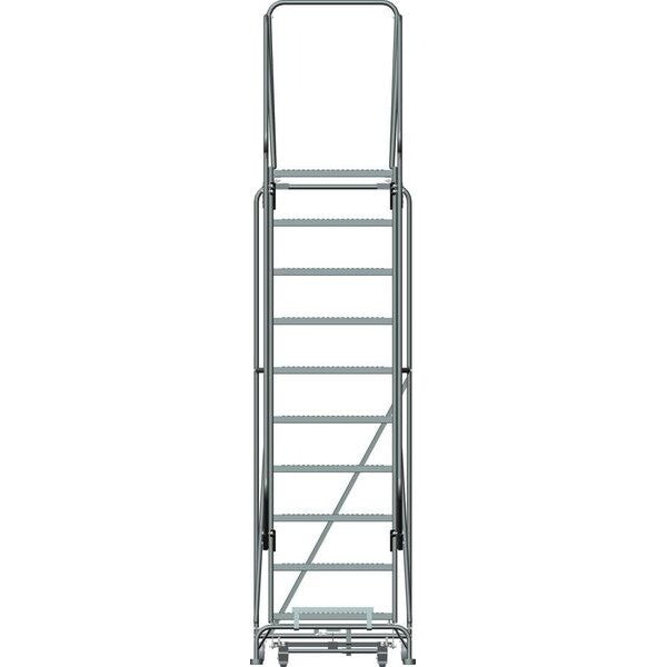 133 in H Steel Rolling Ladder, 10 Steps