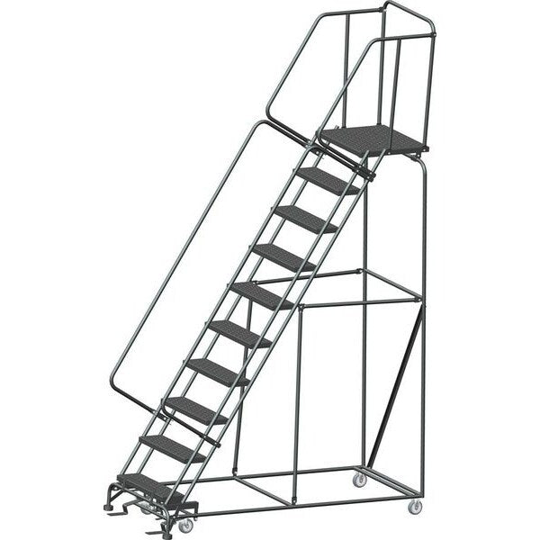 133 in H Steel Rolling Ladder, 10 Steps