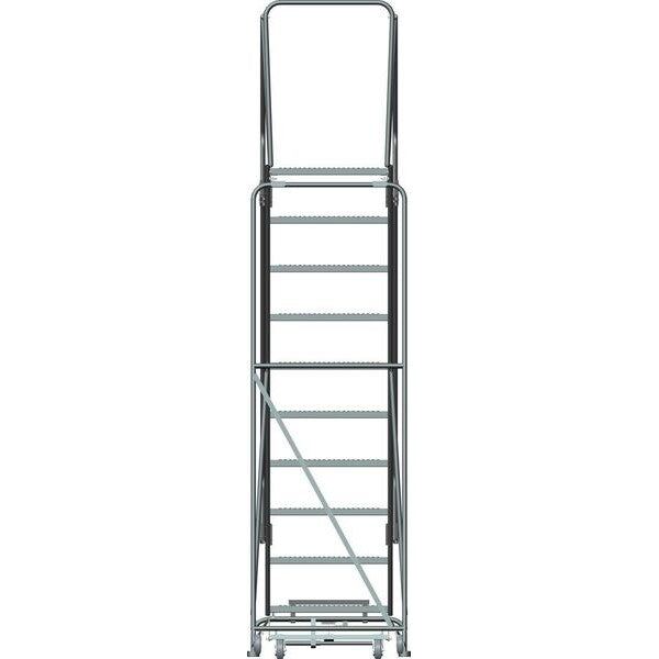 133 in H Steel Rolling Ladder, 10 Steps