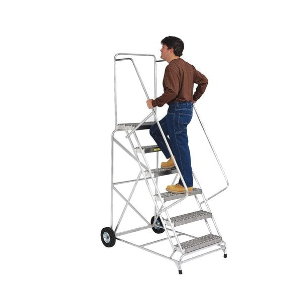 93 in H Aluminum Wheelbarrow Ladder, 6 Steps