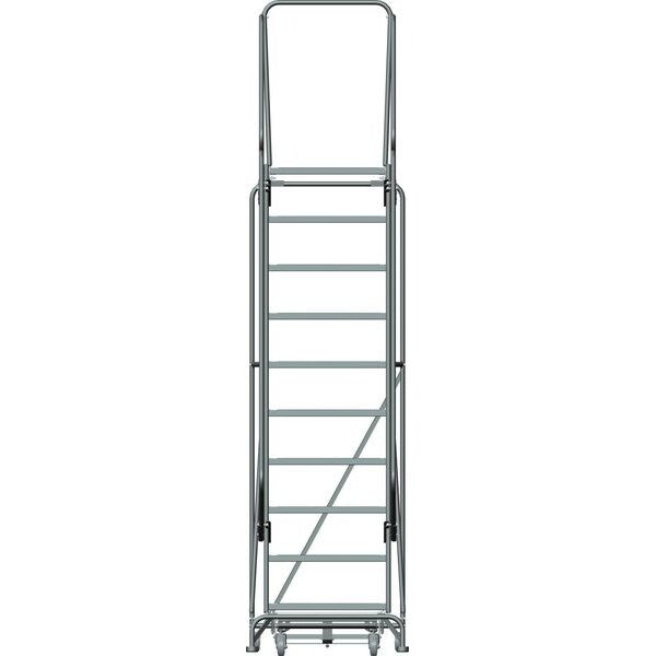 133 in H Steel Rolling Ladder, 10 Steps