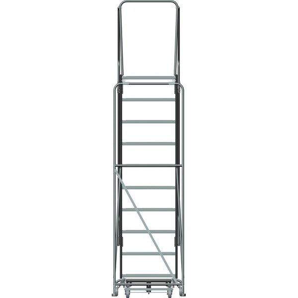 133 in H Steel Rolling Ladder, 10 Steps