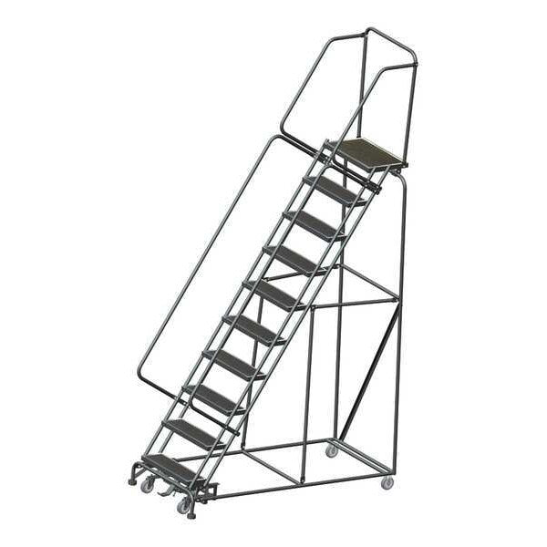 133 in H Steel Rolling Ladder, 10 Steps