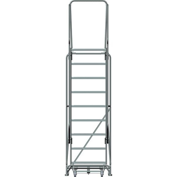 123 in H Steel Rolling Ladder, 9 Steps