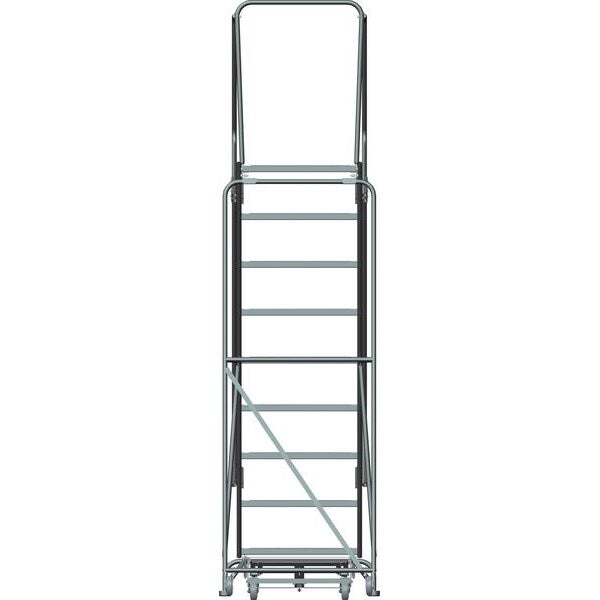 123 in H Steel Rolling Ladder, 9 Steps