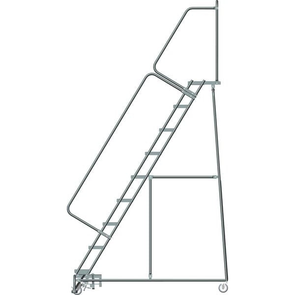 123 in H Steel Rolling Ladder, 9 Steps