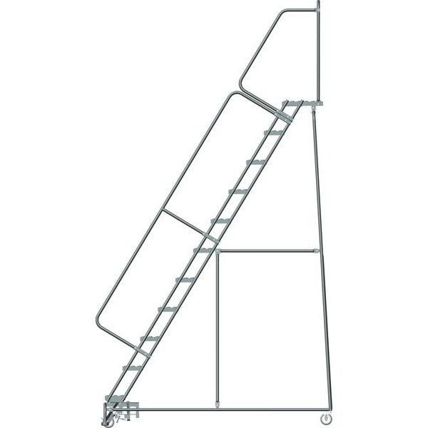 143 in H Steel Rolling Ladder, 11 Steps