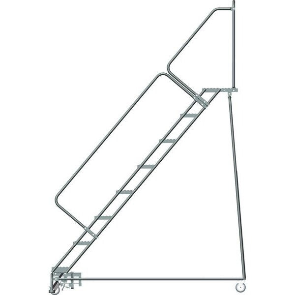 113 in H Steel Rolling Ladder, 8 Steps