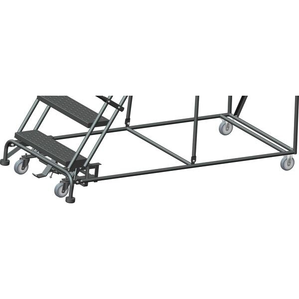 133 in H Steel Rolling Ladder, 10 Steps