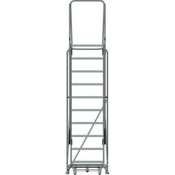 133 in H Steel Rolling Ladder, 10 Steps