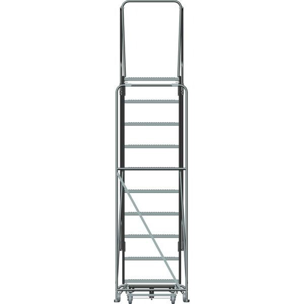 133 in H Steel Rolling Ladder, 10 Steps