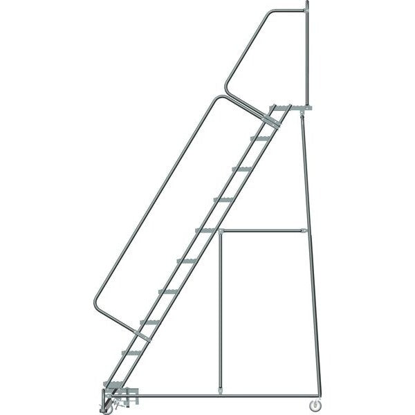 133 in H Steel Rolling Ladder, 10 Steps