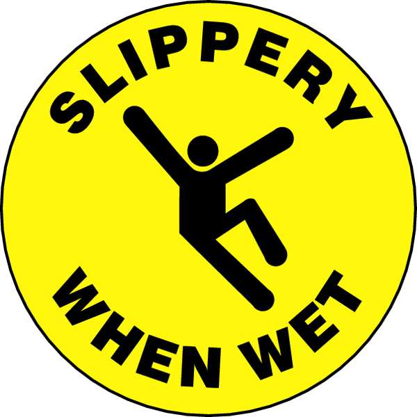 Slip-Gard Round Floor Sign, 17 in H, 17 in W, Vinyl, Circle, English, MFS723