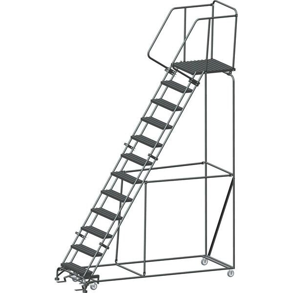 153 in H Steel Rolling Ladder, 12 Steps