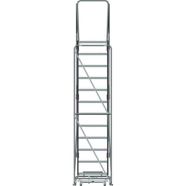 153 in H Steel Rolling Ladder, 12 Steps